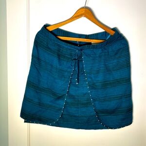 Anthropologie Odille size 12 boho apron wrap skirt

Teal and black cotton